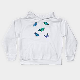 Northern Lights Butterflies Sticker Pack Kids Hoodie